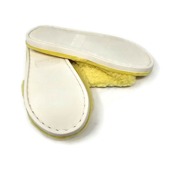 Size M Flower Smiley Face Boucie Yellow Slippers by Fadivo - Picture 4 of 4